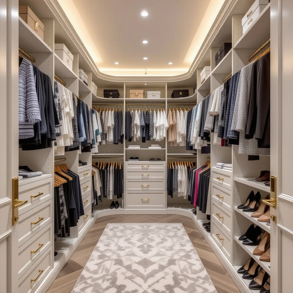 Closet organizado y armonioso
